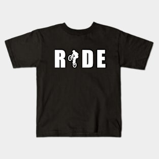 RIDE BMX White Logo Kids T-Shirt